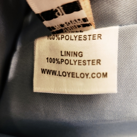 LoyeLoy Blue Chiffon Cold Shoulder Bridesmaid Maxi Dress Gown Long Slit Size - Picture 6 of 7